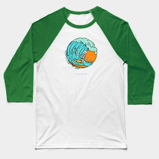 Skeleton Surfing Baseball T-Shirt